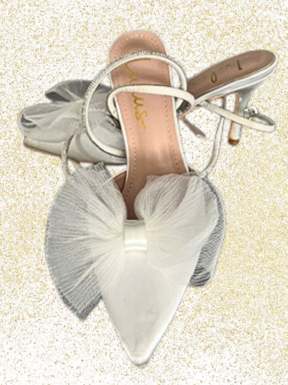 Beautiful Wedding Shoes with Rhinestone Ankle Ties